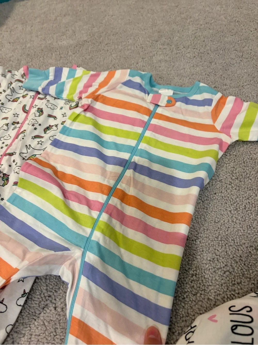 Onesies® Pink Rainbow Print Footed One-Piece for Kids